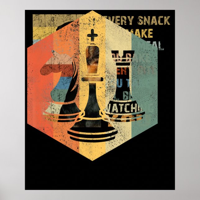 Poster Chess Lover | Knight King Rook Chess Colorful Gift (Frente)