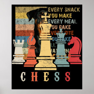 Poster Chess Lover   Presente do Xadrez Set Checkmate