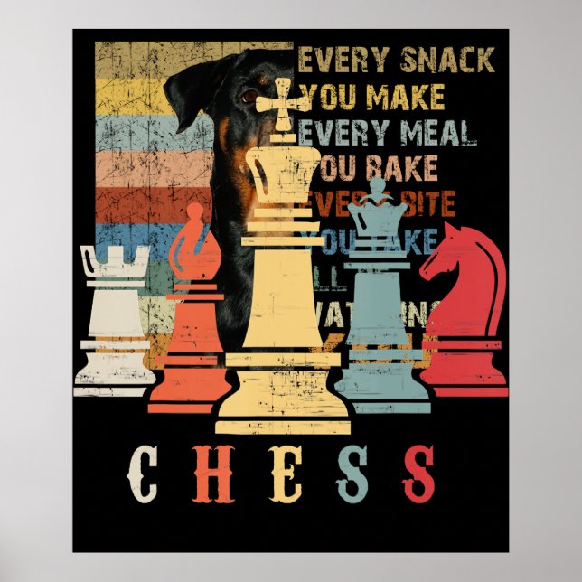 Poster Chess Lover | Presente do Xadrez Set Checkmate (Frente)