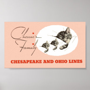 Poster Chessie o gatinho da estrada de ferro e suas