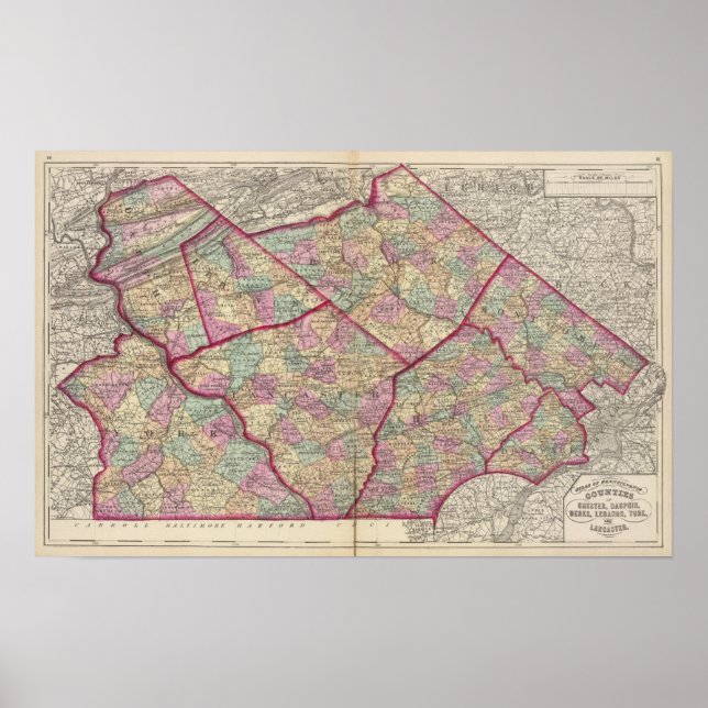 Pôster Chester, Dauphin, Berks, Líbano (Frente)