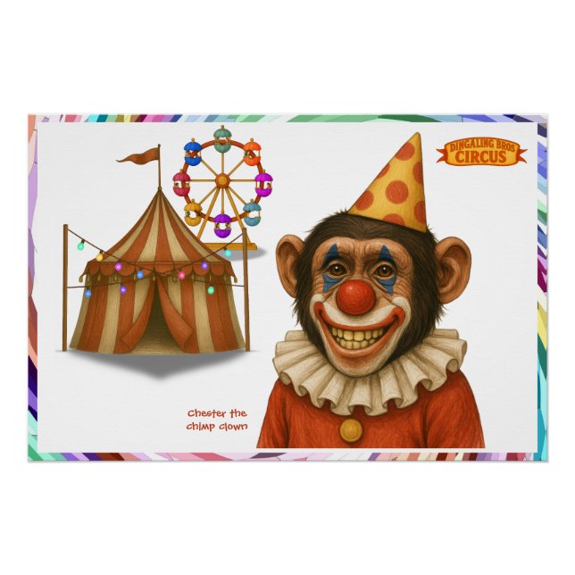 Pôster Chester the chimp clown (Frente)