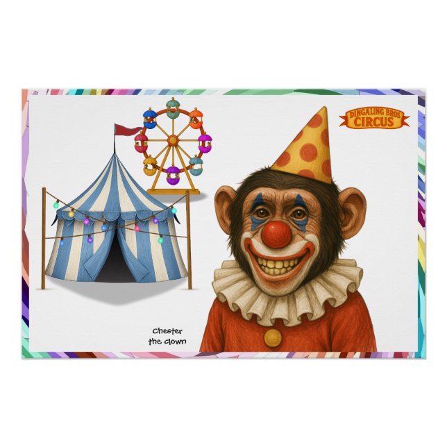 Pôster Chester the chimp clown (Frente)