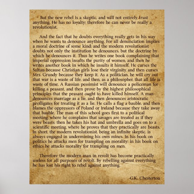 Pôster Chesterton New Rebel (Frente)