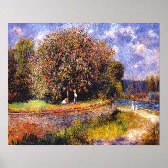 Pôster Chestnut Tree Blooming, por Pierre Auguste Renoir (Frente)