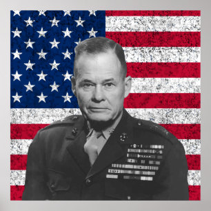 Pôster Chesty Puller e a bandeira americana