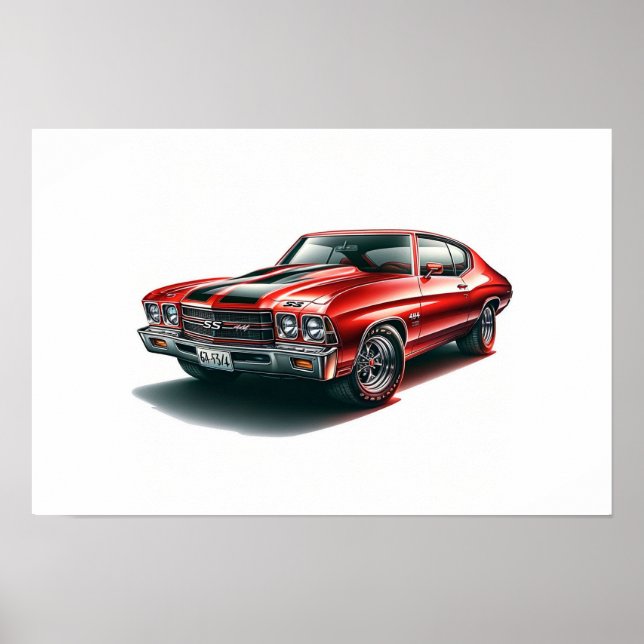 Poster Chevrolet Chevelle SS Red (Frente)