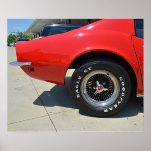 Poster Chevrolet Corvette vermelho bonito C3.