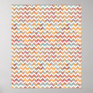Poster Chevron Bright com Textura Grunge Artista