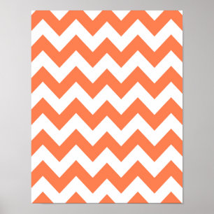 Poster Chevron Negrito Coral