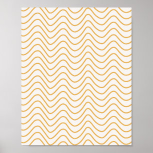 Poster Chevron Padrão Amarelo E Cream Zigzag