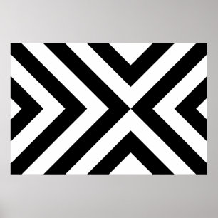Poster Chevron preto e branco