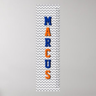 Pôster Chevron seis cartas de crescimento do nome de