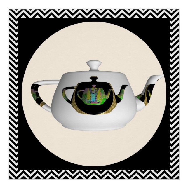 Pôster Chevron Triple Teapots (Frente)
