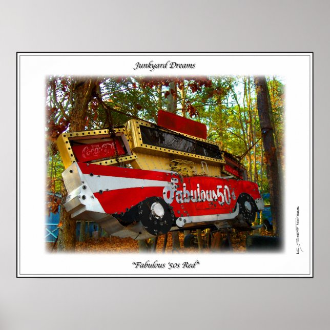 Pôster Chevy Belair - Sinal de Anos 50 Fabuloso do Jardim (Frente)