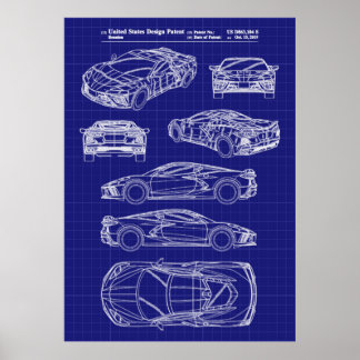 Poster Chevy Corvette C8 Patente