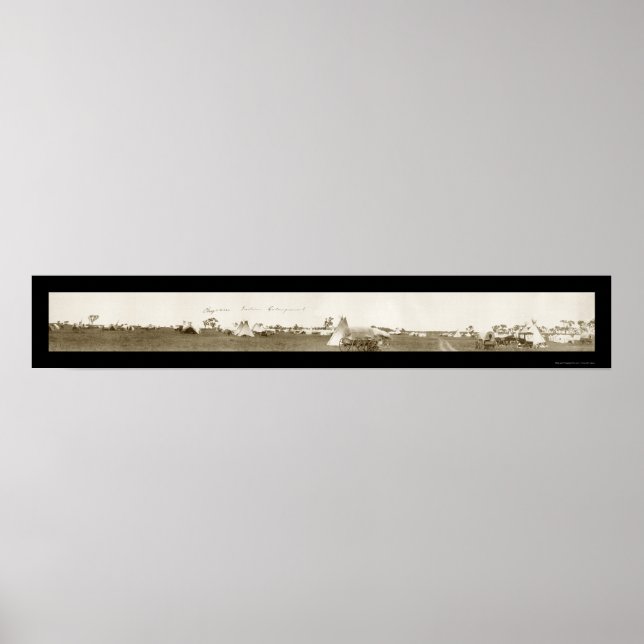 Pôster Cheyenne Indian Camp Photo 1909 (Frente)