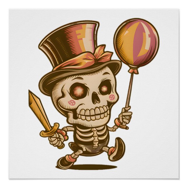 Pôster Chibi Carnival Skeleton (Frente)