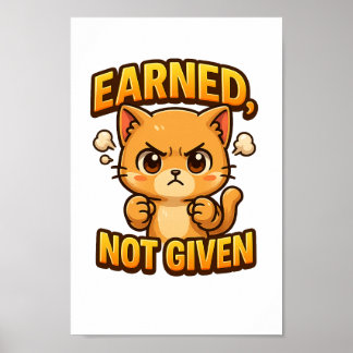 Poster Chibi Cat PNG ganhado não dado para Artesanatos