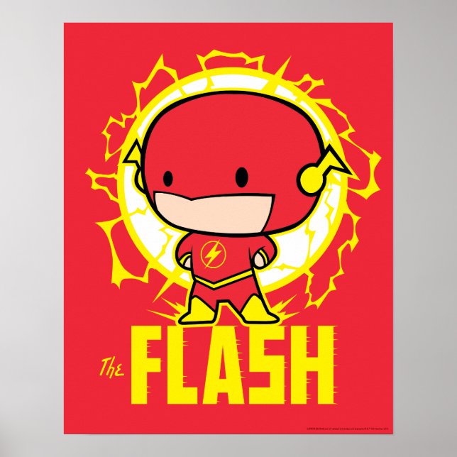 Pôster Chibi Flash com eletricidade (Frente)