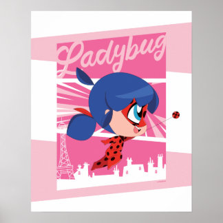 Poster Chibi Ladybug em Paris