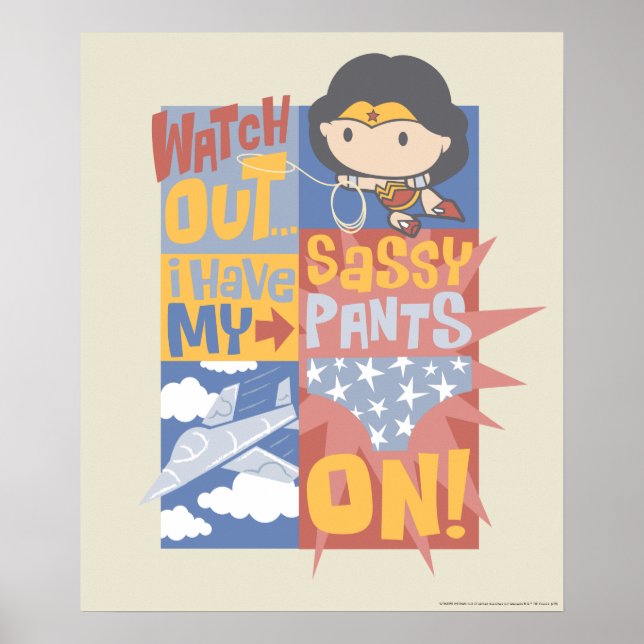 Poster Chibi Wonder Woman Eu Tenho Minhas Calças Sassosas (Frente)