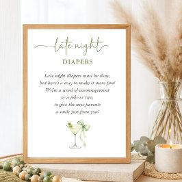 Poster Chic A TIni One Baby Shower Late Night Diapers