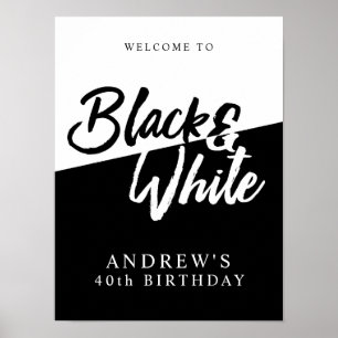 Poster Chic Black and White Party