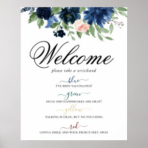 Poster Chic Blooms   Distância Social Floral de Marinho B