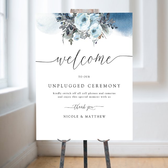 Poster Chic, Blue Wedding Ceremony Sinal de Boas-vindas (Criador carregado)
