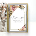 Poster Chic Boho - Chá de panela Date Jar Night<br><div class="desc">Capture a essência do design chic,  inspirado em boho,  com tons de terra magnífica cativantes e belos elementos florais. Personalize-o facilmente com seus detalhes pessoais.</div>