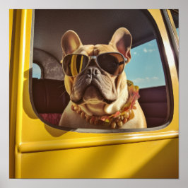 Poster Chic Canine Elegance: Na moda French Bulldog Poste