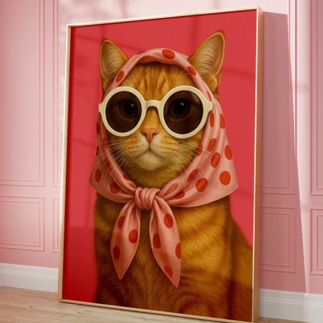 Poster Chic Cat Funny Aesthetic Wall Art Print  (Criador carregado)