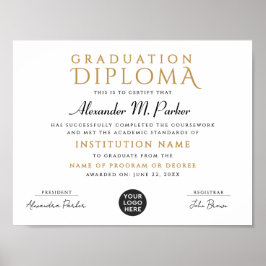 Poster Chic Classic Black Dourado School Formando Logo Di