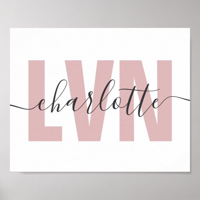 Poster Chic de Enfermeiro Profissional Licenciado LVN Per (Frente)