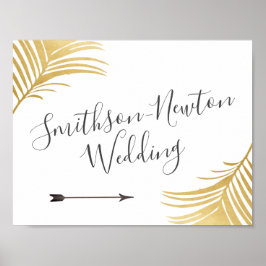 Poster Chic Dourado Palm Sai Sinal Direcional