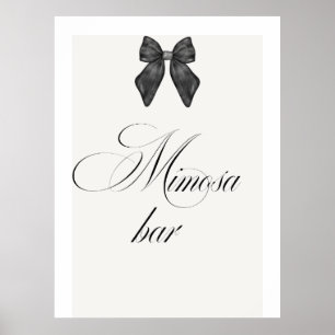 Poster Chic 'Ela Está Dando o Nó Laço Preto Bar Mimosa