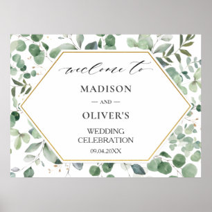 Poster Chic Eucalyptus Greenery Sinal de Boas-vindas