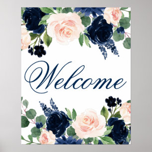 Poster Chic Floral   Marinho Romântico para Blush