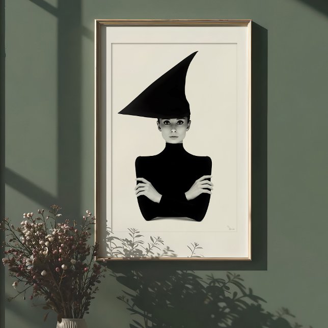Poster Chic Geométrico: Retrato Elegante Monocromático (Criador carregado)