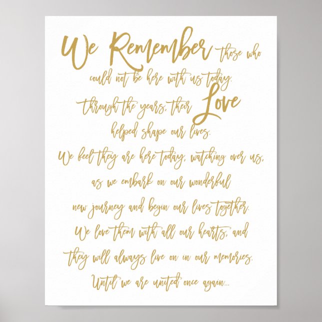 Poster Chic Hand - Letra Sinal Memorial De Casamento Dour (Frente)