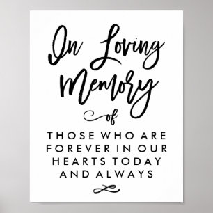 Pôster Chic Hand Lettered In Loving Memory Sign