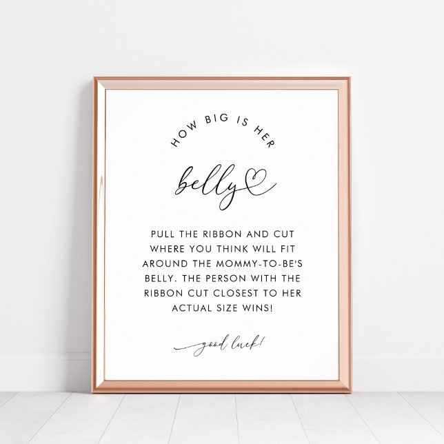 Poster Chic Heart Script Quão Grande é o Sinal da Belly 8 (Criador carregado)