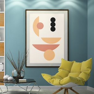 Poster Chic Hip Abstrato Red Sun Black Moon Fusion