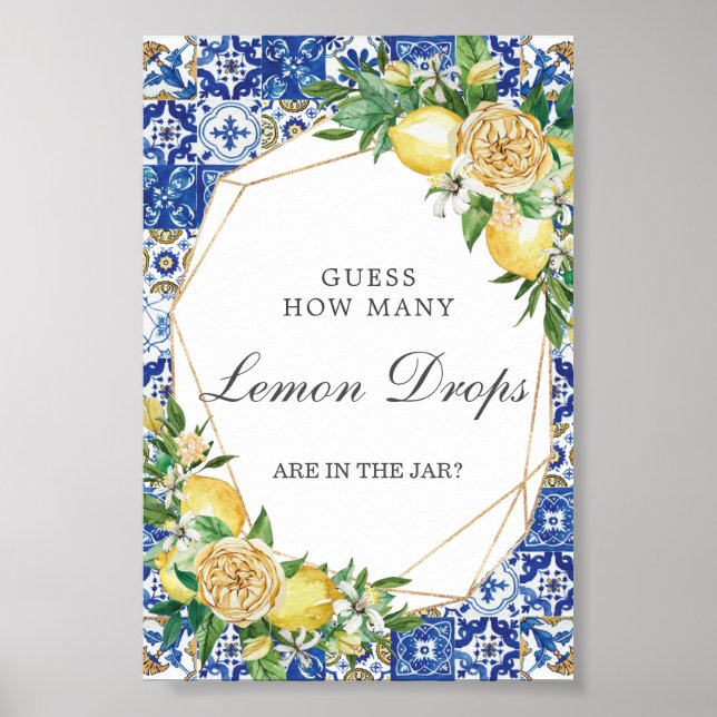 Poster Chic Lemon Floral Guess Lemon cai no Jar Game (Frente)