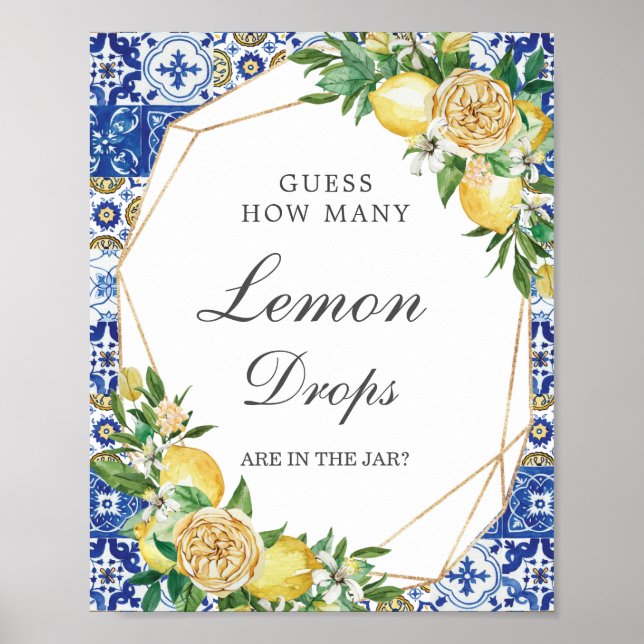 Poster Chic Lemon Floral Guess Lemon cai no Jar Game (Frente)