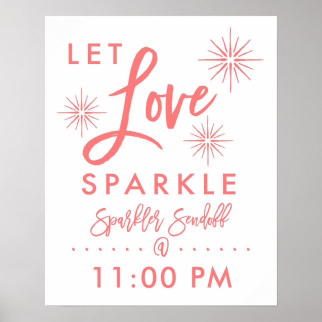 Poster Chic - Letra Sparkler Sinal | Coral (Frente)