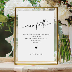 Poster Chic Modern Confetti Enviar Sinal De Casamento