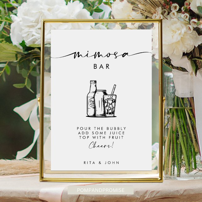 Poster Chic Modern Script Mimosa - Sinal de Casamento do  (Criador carregado)