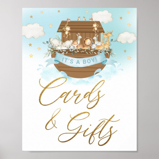 Poster Chic Noah's Ark Boy Cards and Gifts Tabletop Sinal (Frente)